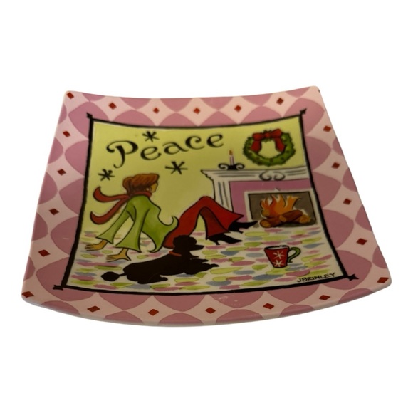 Set of 3 Cypress Home Christmas Square Plates | Peace, Joy, Cheer - Picture 7 of 12